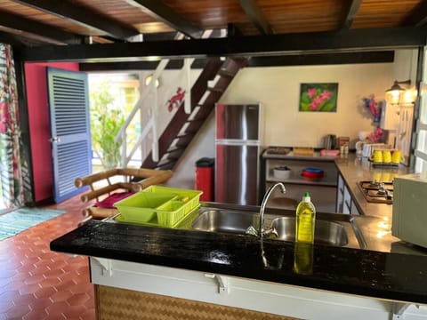 Family Villa, Partial Sea View, Garden Area | Private kitchen | Microwave, stovetop, electric kettle, cookware/dishes/utensils