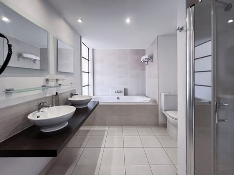 Deluxe Room | Bathroom | Separate tub and shower, free toiletries, hair dryer, bidet