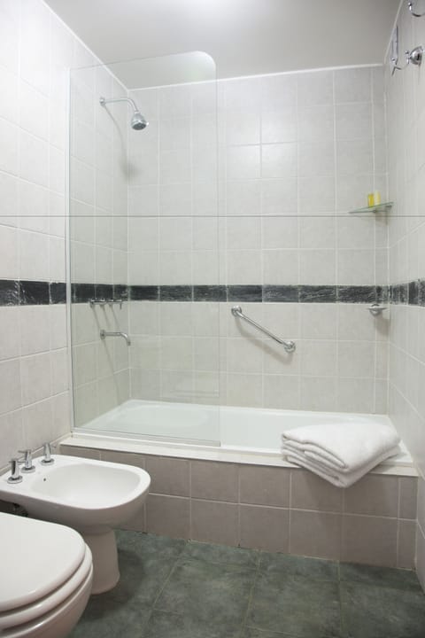 Rainfall showerhead, hair dryer, bidet, towels