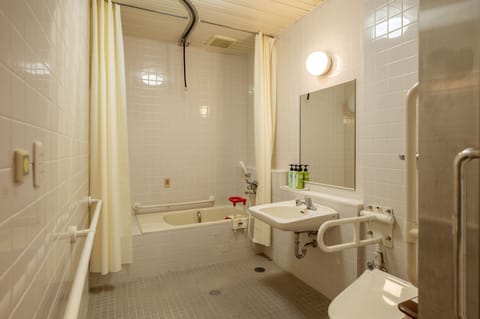 Accessible Room (With bath) Non Smoking | Bathroom | Free toiletries, hair dryer, slippers, bidet