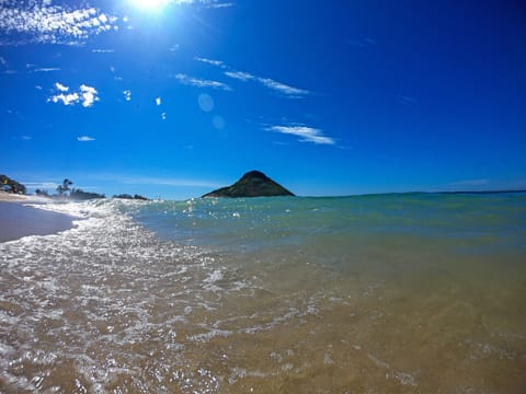 Beach nearby, white sand, beach yoga, beach volleyball