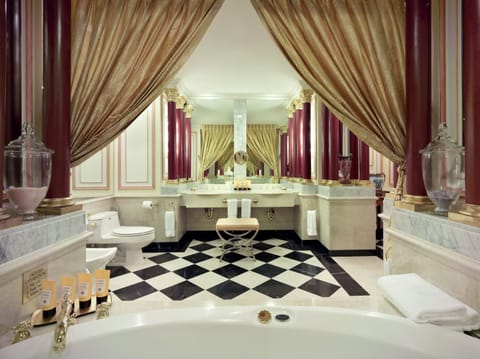 Imperial Suite | Bathroom | Designer toiletries, hair dryer, bathrobes, slippers