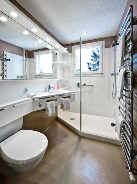 Shower, free toiletries, hair dryer, slippers