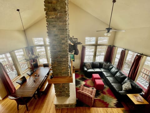 Incredible great room with double sided fireplace
