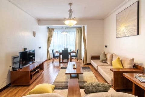 Apartment, 1 Bedroom | Living area | 43-inch Smart TV with satellite channels, TV