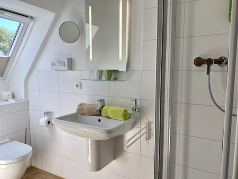 Basic Suite | Bathroom | Shower, eco-friendly toiletries, hair dryer, slippers