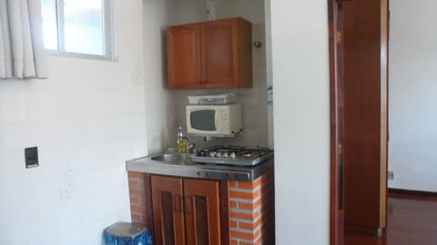 Standard Apartment, Kitchen, City View | Private kitchen | Fridge, microwave, stovetop