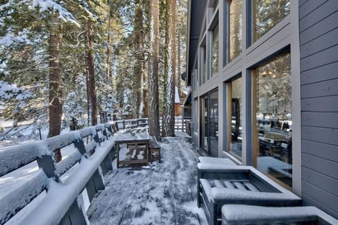 Exterior in the Winter. Free Parking.