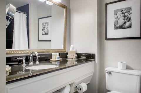 Deluxe Room, 1 King Bed | Bathroom | Designer toiletries, hair dryer, bathrobes, towels