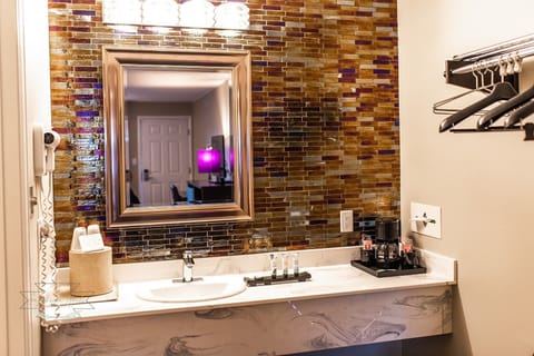 Standard Room, 2 Queen Beds | Bathroom | Combined shower/tub, hair dryer, towels
