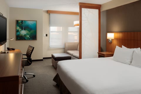 Accessible Suite, 1 King Bed (Roll-In Shower) | Premium bedding, in-room safe, desk, laptop workspace