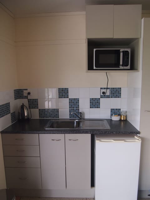 Studio (King) | Private kitchenette | Mini-fridge, microwave, stovetop, coffee/tea maker