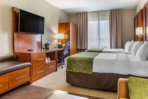Suite, 2 Double Beds, Non Smoking | Premium bedding, down comforters, desk, blackout drapes