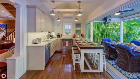 The kitchern bar offers seating for casual dining...