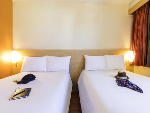 Standard Double Room, 2 Double Beds | Blackout drapes, soundproofing, free WiFi, bed sheets