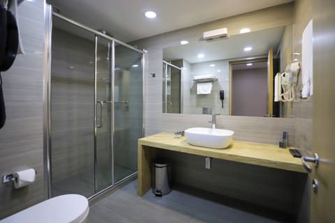 Superior Double Room | Bathroom | Shower, free toiletries, hair dryer, slippers