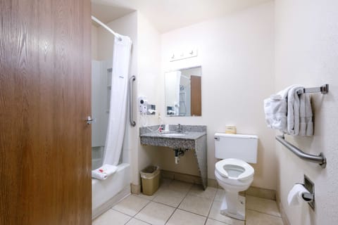 Room, 1 Queen Bed, Accessible, Non Smoking (Bathtub) | Bathroom | Combined shower/tub, deep soaking tub, hair dryer, towels