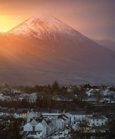 Croagh Patrick in the background of Westport.