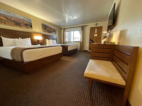 Economy Room, 2 Queen Beds (Motel) (Pets Allowed) | Egyptian cotton sheets, premium bedding, desk, free WiFi