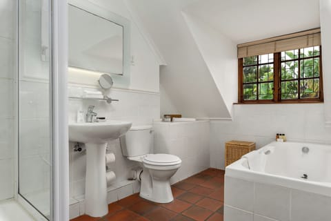 Deluxe Double Room | Bathroom | Separate tub and shower, free toiletries, hair dryer, towels