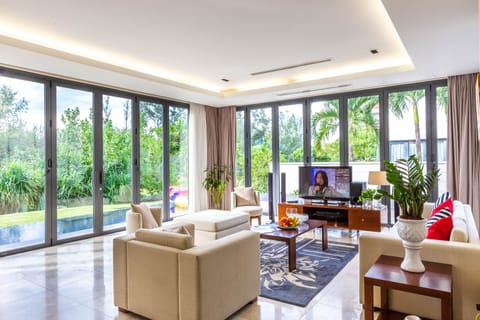 4 Bedroom Private Pool, Garden View | Living room | 40-inch flat-screen TV with digital channels
