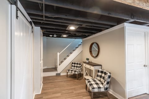 Lower level sitting area.