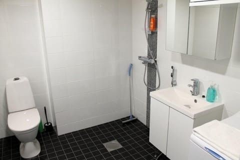 Apartment, 1 Bedroom | Bathroom | Shower, free toiletries, hair dryer, bidet
