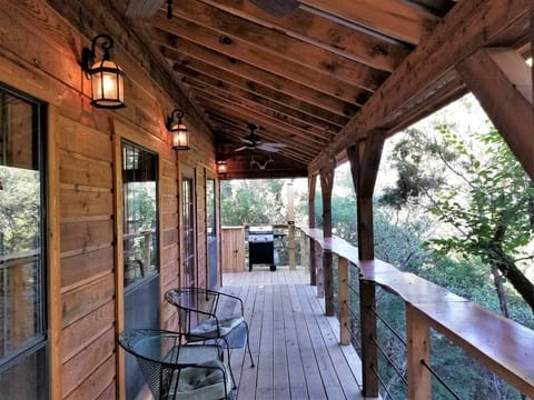 Porch View w/ BBQ Station overlooking The Texas Hill Country. 