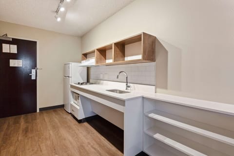 Studio, 1 Queen Bed, Accessible, Non Smoking | Private kitchen | Full-size fridge, microwave, stovetop, toaster
