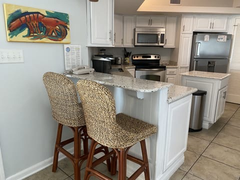 Condo, 3 Bedrooms, Balcony, Beachfront (703B) | Private kitchen | Full-size fridge, microwave, oven, stovetop