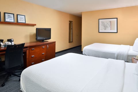 Room, 2 Queen Beds | Pillowtop beds, in-room safe, desk, laptop workspace