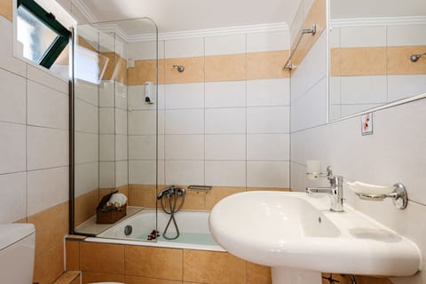 Double or Twin Room, Pool View | Bathroom | Hair dryer, towels, soap, toilet paper