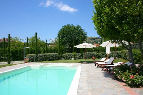 Seasonal outdoor pool, pool umbrellas, sun loungers