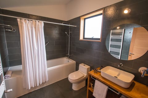 Double or Twin Room | Bathroom | Combined shower/tub, deep soaking tub, rainfall showerhead, hair dryer