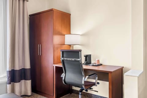 Suite, 1 King Bed, Accessible, Non Smoking | Desk, laptop workspace, blackout drapes, iron/ironing board