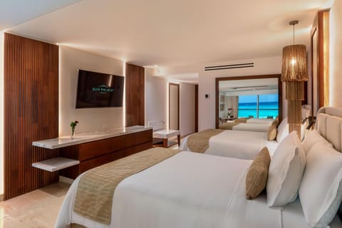 Superior Junior Suite Ocean View - Two Double Beds | Hypo-allergenic bedding, down comforters, free minibar, in-room safe