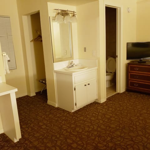 Room, Multiple Beds, Non Smoking (Efficiency) | Bathroom | Combined shower/tub, free toiletries, hair dryer, towels