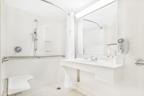 Standard Room, 1 King Bed, Accessible | Bathroom | Combined shower/tub, free toiletries, hair dryer, towels