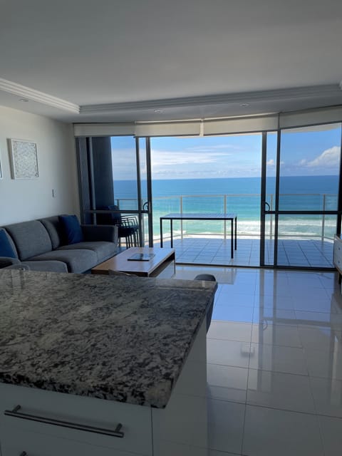 Tower I, Superior 2 Bedroom Ocean View Apartment | Living area | 42-inch flat-screen TV with cable channels, LCD TV