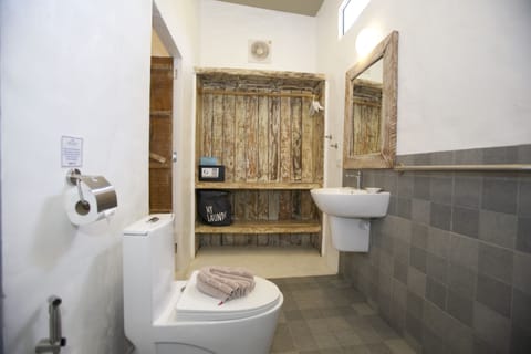 Deluxe Cottage | Bathroom | Shower, rainfall showerhead, free toiletries, hair dryer