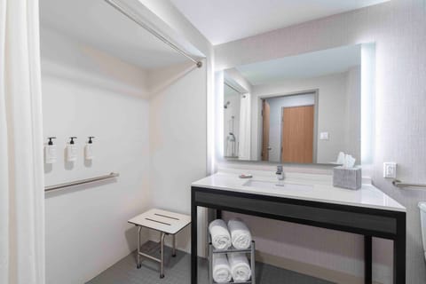 Room, 2 Queen Beds, Accessible, Non Smoking (Mobility/Hearing, Roll-In Shower) | Accessible bathroom