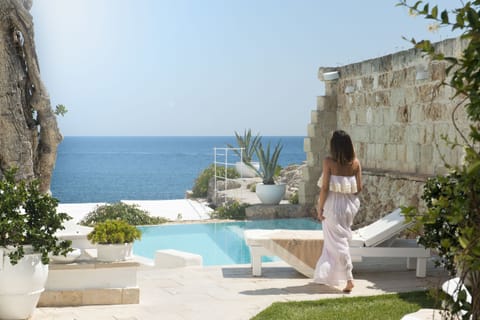 Seasonal outdoor pool, sun loungers