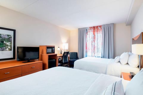 Room, 2 Queen Beds | Hypo-allergenic bedding, down comforters, desk, blackout drapes