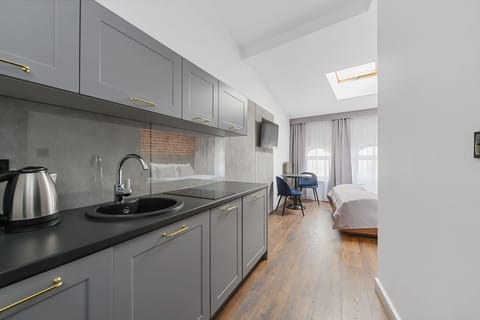 Superior Studio (4, poddasze) | Private kitchenette | Mini-fridge, microwave, stovetop, dishwasher