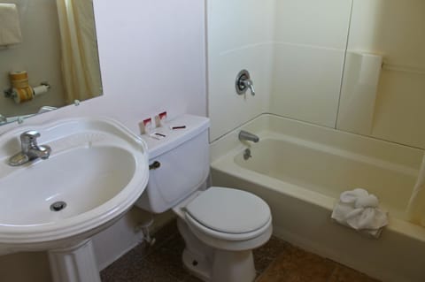 Standard Room, 1 King Bed, Non Smoking | Bathroom | Combined shower/tub, deep soaking tub, free toiletries, hair dryer