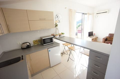 Apartment, 1 Bedroom | Private kitchenette | Stovetop, electric kettle, cookware/dishes/utensils, paper towels