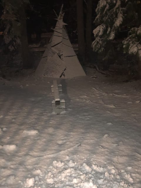 Front yard with tee-pee 