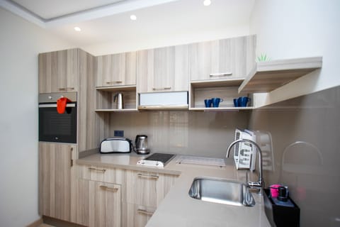 Family Apartment | Private kitchen | Mini-fridge, oven, stovetop, electric kettle