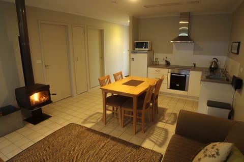 Explorer Family Cottage | Private kitchen | Fridge, microwave, coffee/tea maker, electric kettle