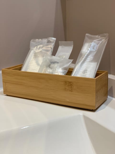 Free toiletries, hair dryer, slippers, towels